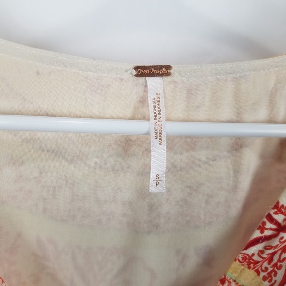 Free People Sunset Dreams Ruffle Top in Sand - Size Small - Picture 6 of 7